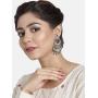 Aheli Oxidized Boho Dangle Earrings Encrusted with Faux Stone Studded Indian Bollywood Ethnic Fashion Jewelry for Women