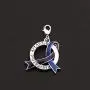 CENWA Blue & Purple Awareness Ribbon Jewelry RA Warriors Gift Rheumatoid Arthritis Awareness Zipper Pull/Necklace