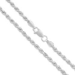 Sterling Silver Diamond Cut Rope Chain Necklace, 1.5MM - 3.5MM Braided Twist Rope Chain Neclace, 925 Sterling Silver Necklace