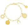BESTTERN Charm Bracelets for Women Gold, Cute Link Charms Friendship Bracelet, Stainless Steel Inspirational Bracelet for Teen Girl