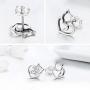 Cute Cat Earrings Stud Pearl Earrings for Women Mouse Cubic Zircon Hypoallergenic Earrings Christmas Birthday Gift