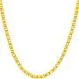 Lifetime Jewelry 3.5mm Flat Mariner Chain Necklace for Women & Men 24k Gold Plated