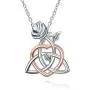 YFN Sterling Silver Celtic Triangle Trinity Knot Necklace Heart Rose Pendant Good Luck Irish Jewelry for Women Gifts YFN Sterling Silver Celtic Triangle Trinity Knot Necklace Heart Rose Pendant Good Luck Irish Jewelry for Women Gifts