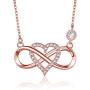BlingGem Necklace for Women White/Rose Gold Plated 925 Sterling Silver Cubic Zirconia Infinity Heart Pendant Necklace Anniversary Birthday Mothers Gift for Women Mom Daughter 18 inch