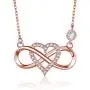 BlingGem Necklace for Women White/Rose Gold Plated 925 Sterling Silver Cubic Zirconia Infinity Heart Pendant Necklace Anniversary Birthday Mothers Gift for Women Mom Daughter 18 inch