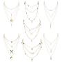 ORAZIO Layered Necklace for Women Star Ball Horn Infinity Leaf Bead Feather Shell Circle Bar Coin Pendant Necklace Chain Jewelry
