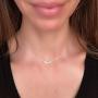 Ballari Womens Delicate Love Pendant Necklace, Silver Stainless Steel Love Word Necklace for Women, Simple Silver Love Choker Chain