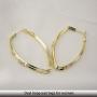 Oval Hoop Earrings for Women - Shiny Cubic Zirconia Double Hoop 14K Gold Plated 925 Sterling Silver Earrings