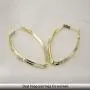 Oval Hoop Earrings for Women - Shiny Cubic Zirconia Double Hoop 14K Gold Plated 925 Sterling Silver Earrings