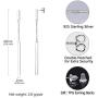 SILVERCUTE Bar Earrings for Women Girls|925 Sterling Silver Minimalist Thin Bar Dangle Drop Earrings in Silver Gold Rose Gold Color, with Gift Box