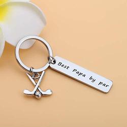HOLLP Daddy Keyring Golf Gift for Fathers Day Dad Jewelry Golf Charm Father Keyring Best Daddy by Par Keychain