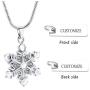 memorial jewelry Cremation Urn Jewelry Necklace cremation Jewelry for Ashes Gift for Ashes Keepsake Snowflake Shape Pendant