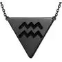 beautlace Horoscope Zodiac Triangle Necklaces 12 Constellation Astrology Charm 18K Gold/Silver/Black Gun Plated Pendant Necklace for Women Men Jewelry Gift