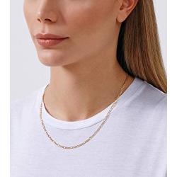 Jewelry Atelier Gold Chain Necklace Collection - 14K Solid Yellow Gold Filled Figaro Chain Necklaces for Women and Men with Different Sizes (2.8mm, 3.7mm, 4.7mm, 5.6mm)