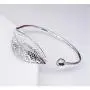 Weishu 925 Sterling Silver Leaf Feather Bracelets & Bangles for Women Wedding Gift Adjustable Bracelet Birthday Leaf-Shaped Cuff Jewelry Weishu 925 Sterling Silver Leaf Feather Bracelets & Bangles for Women Wedding Gift Adjustable Bracelet Birthday Leaf-Shaped Cuff Jewelry