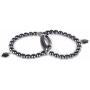 Justinstones Gem Semi Precious Gemstone Love Heart Charm Stretch Beaded Bracelet Unisex