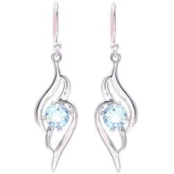 NOVICA Blue Topaz .925 Sterling Silver Dangle Earrings, Dazzling Gleam