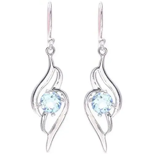 NOVICA Blue Topaz .925 Sterling Silver Dangle Earrings, Dazzling Gleam NOVICA Blue Topaz .925 Sterling Silver Dangle Earrings, Dazzling Gleam