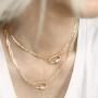 Turandoss Gold Paperclip Chain Necklace for Women, 14K Gold Plated Dainty Paperclip Link Chain Necklace Medallion Evil Eye Star Lightning Heart Butterfly Oval Link Paperclip Chain Necklaces for Women