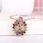 JIANGYUE Multicolor AAA Grade Cubic Zirconia Rhodium Rose Gold Plated Multi-Stone Ring for Women Girl Party Club Fashion Jewelry Size 5 6 7 8 9 10