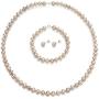 Sterling Silver Womens Jewelry Freshwater Cultured Pearl Necklace 18'' 7'' Bracelet Earrings Set 6-6.5mm