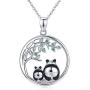 Panda Necklace Jewelry 925 Sterling Silver Cute Animal Pendant Necklace Gifts for Women Mother Daughter