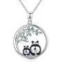 Panda Necklace Jewelry 925 Sterling Silver Cute Animal Pendant Necklace Gifts for Women Mother Daughter