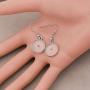Zuo Bao Mustard Seed Earrings Real Mustard Seed Round Pendant Earrings Religious Jewelry for Baptism Confirmation