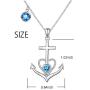 JZMSJF Valentines Day Gift 925 Sterling Silver Faith Hope Love Anchor Necklace Charm Nautical Pendant Jewelry for Women Girls