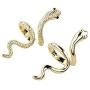 2Pcs Snake veiny Rings Punk Hiphop Style Smooth and Textured Adjustable Serpent Ring Animal Jewelry for Women Girls