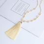 KELITCH Beaded Necklace Bib Chain Multicolor Tassel Long Strand Beach Friendship Necklace