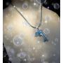 Puzzled Blue Dolphin Necklace, 18 Inch Fashionable & Elegant Silver Chain Jewelry with Rhinestone Studded Pendant for Casual Formal Attire Ocean Marine Life Themed Unisex Fashion Neck Accessory
