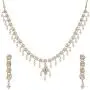 Efulgenz Bridal Crystal Cubic Zirconia Pearl Collar Necklace Earrings Jewelry Set for Women Girls Bride Bridesmaids