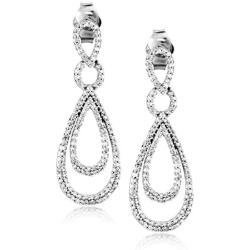Sterling Silver Diamond Drop Earrings (1/2 cttw)