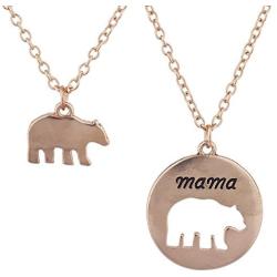 Lux Accessories Mama Bear Mother Daughter Charm Necklace Set 2
