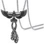 Xusamss Punk Titanium Steel Animal Phoenix Pendant Necklace,24inches Chain