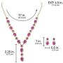 SP Sophia Collection Fancy Fashion Statement Womens Double Halo Y Oval Drop Necklace and Stud Post Dangle Earrings Set