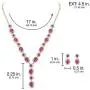 SP Sophia Collection Fancy Fashion Statement Womens Double Halo Y Oval Drop Necklace and Stud Post Dangle Earrings Set SP Sophia Collection Fancy Fashion Statement Womens Double Halo Y Oval Drop Necklace and Stud Post Dangle Earrings Set