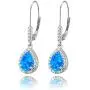 Sterling Silver Genuine, Created or Simulated Gemstone Teardrop Dangle Leverback Earrings Sterling Silver Genuine, Created or Simulated Gemstone Teardrop Dangle Leverback Earrings