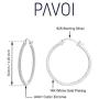 PAVOI 14K Gold Plated 925 Sterling Silver Post Cubic Zirconia Hoop Earrings 30/15mm
