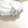 URONE Giraffe/Panda/Cat/Owl/Zebra Necklace 925 Sterling Silver Heart Pendant Jewelry Cute Animal Gifts for Women Girlfriend