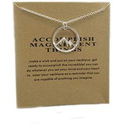 Friendship Snowy Mountain Peak Necklace Magnificent Things Good Luck Pendant with Message Card Calling Hiking Gifts