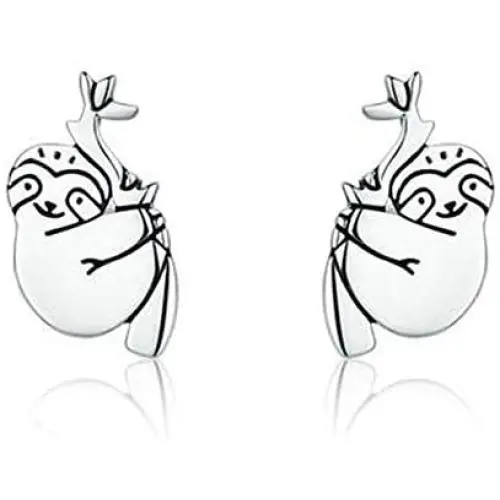Colored CZ Heart Earrings Sloth Earrings for Girls Silver Hypoallergenic Animal Ear Studs Earring Funy Cute Jewelry Gifts for Women Men Couple Colored CZ Heart Earrings Sloth Earrings for Girls Silver Hypoallergenic Animal Ear Studs Earring Funy Cute Jewelry Gifts for Women Men Couple