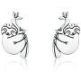 Colored CZ Heart Earrings Sloth Earrings for Girls Silver Hypoallergenic Animal Ear Studs Earring Funy Cute Jewelry Gifts for Women Men Couple