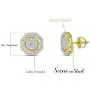 Mens Ladies 14K Gold Over Silver Lab Diamond Earrings Screw Back Studs Iced Out aretes para hombre - Mens Earrings, Screw Back, Mens Jewelry, Hip hop Earring