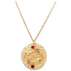 Eoumy Constellation Pendant Necklace for Women Gold Plated Astrology Horoscope 12 Constellation Zodiac Coin Necklace