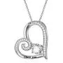 AOBOCO Engraved''I love you'' Sterling Silver Heart Pendant Necklace Embellished with Crystals from Austria, Fine Anniversary Birthday Christmas Jewelry Gifts for Women