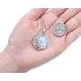 Jovivi Natural Gemstones Moon and Star Healing Crystal Chakra Pendant Necklace with 21.5in Stainless Steel Chain