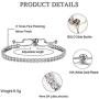 LJWVX Tennis Bracelets for Women Adjustable Bolo Style Sterling Silver with Sparkling Cubic Zirconia