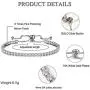 LJWVX Tennis Bracelets for Women Adjustable Bolo Style Sterling Silver with Sparkling Cubic Zirconia LJWVX Tennis Bracelets for Women Adjustable Bolo Style Sterling Silver with Sparkling Cubic Zirconia